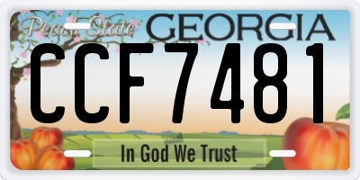 GA license plate CCF7481