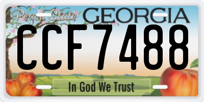 GA license plate CCF7488