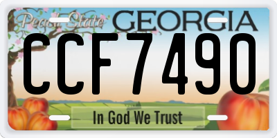 GA license plate CCF7490