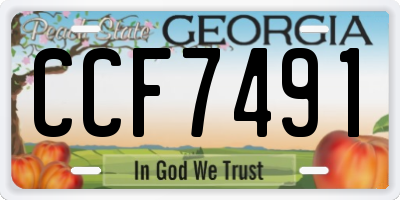 GA license plate CCF7491