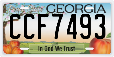 GA license plate CCF7493