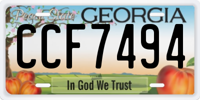 GA license plate CCF7494