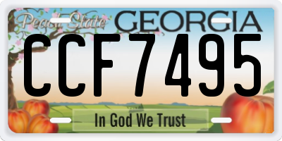 GA license plate CCF7495
