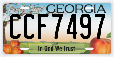 GA license plate CCF7497
