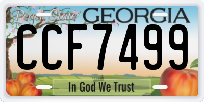 GA license plate CCF7499