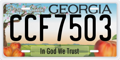 GA license plate CCF7503