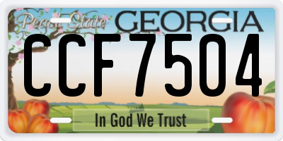GA license plate CCF7504