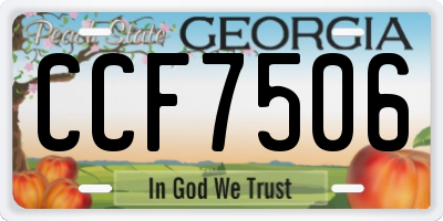 GA license plate CCF7506