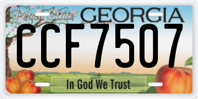 GA license plate CCF7507