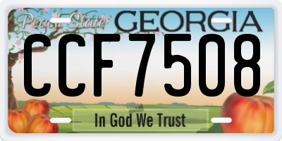 GA license plate CCF7508