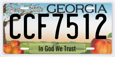 GA license plate CCF7512