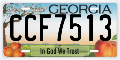 GA license plate CCF7513
