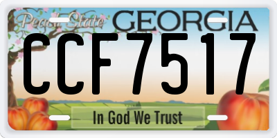 GA license plate CCF7517