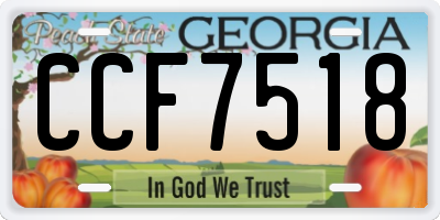 GA license plate CCF7518