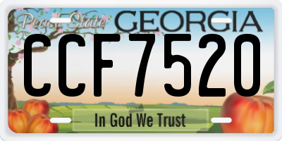 GA license plate CCF7520