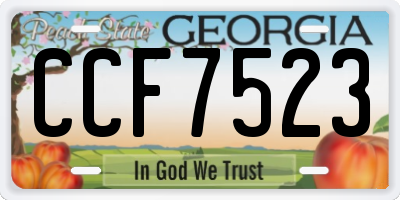 GA license plate CCF7523