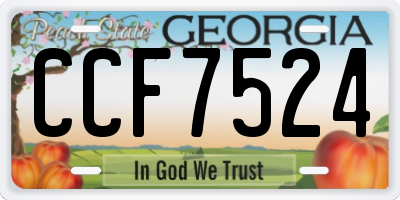 GA license plate CCF7524