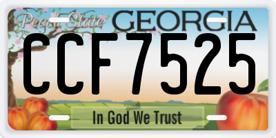 GA license plate CCF7525