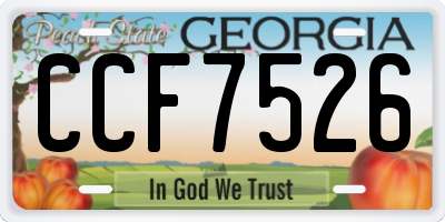 GA license plate CCF7526