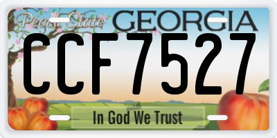 GA license plate CCF7527
