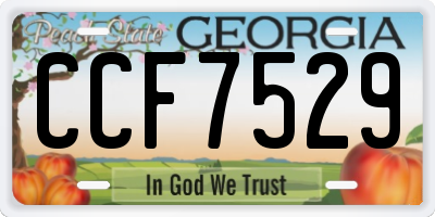 GA license plate CCF7529