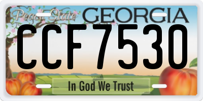 GA license plate CCF7530