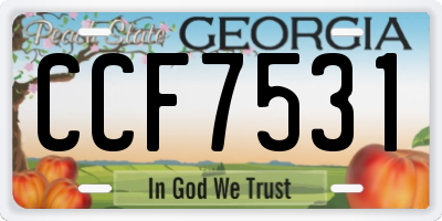 GA license plate CCF7531