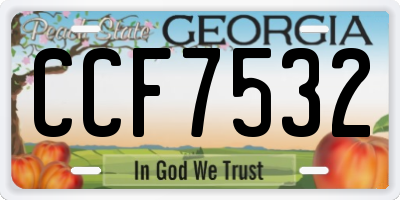 GA license plate CCF7532