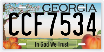 GA license plate CCF7534