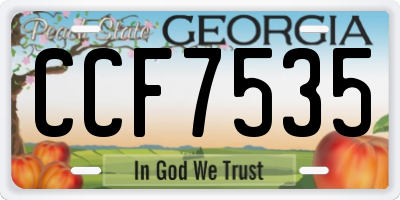 GA license plate CCF7535