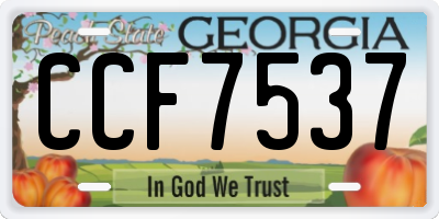 GA license plate CCF7537