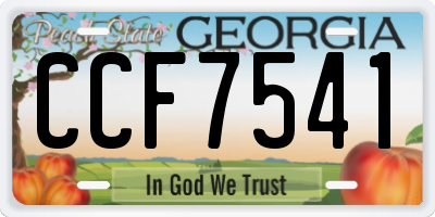 GA license plate CCF7541