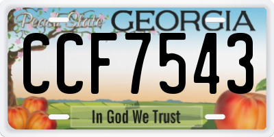 GA license plate CCF7543