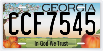 GA license plate CCF7545