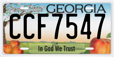 GA license plate CCF7547