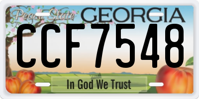 GA license plate CCF7548