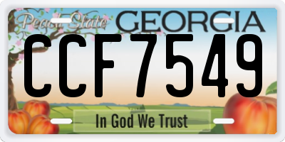 GA license plate CCF7549