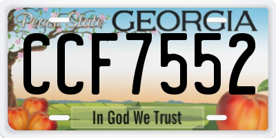 GA license plate CCF7552