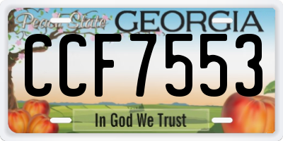 GA license plate CCF7553