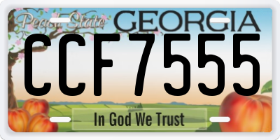 GA license plate CCF7555