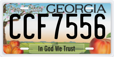 GA license plate CCF7556