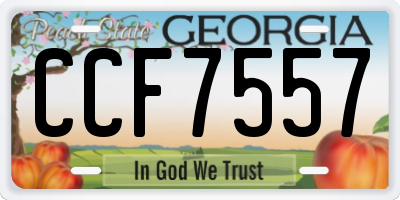GA license plate CCF7557