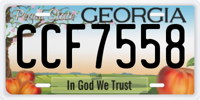 GA license plate CCF7558