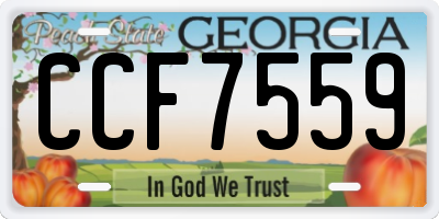 GA license plate CCF7559