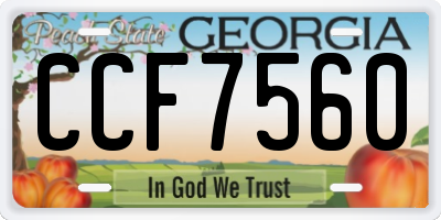 GA license plate CCF7560