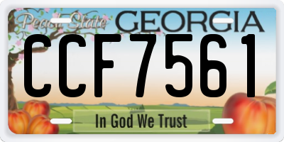 GA license plate CCF7561