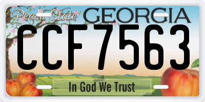 GA license plate CCF7563