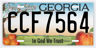 GA license plate CCF7564