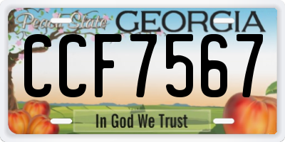 GA license plate CCF7567