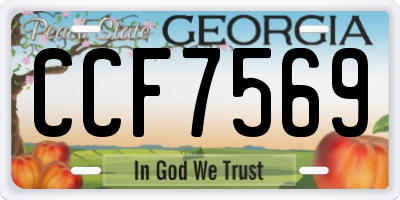 GA license plate CCF7569
